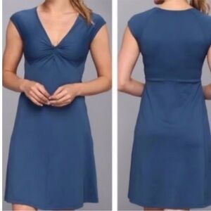 Patagonia Blue Twist-Front Cap Sleeve Mini Dress